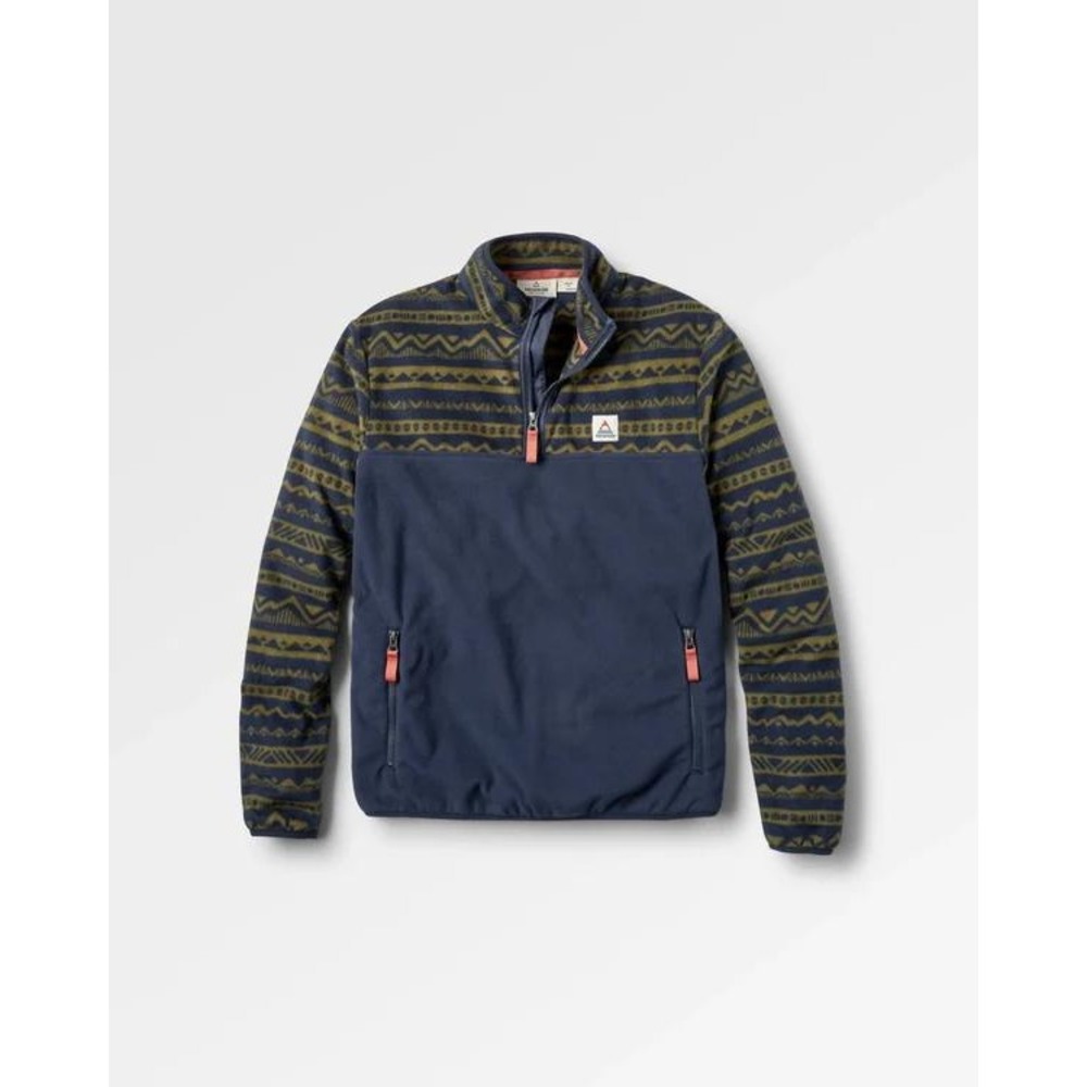 Passenger Set Off Polar 1/4 Zip Fleece In Mount Geo Khaki/Navy Size L NWT